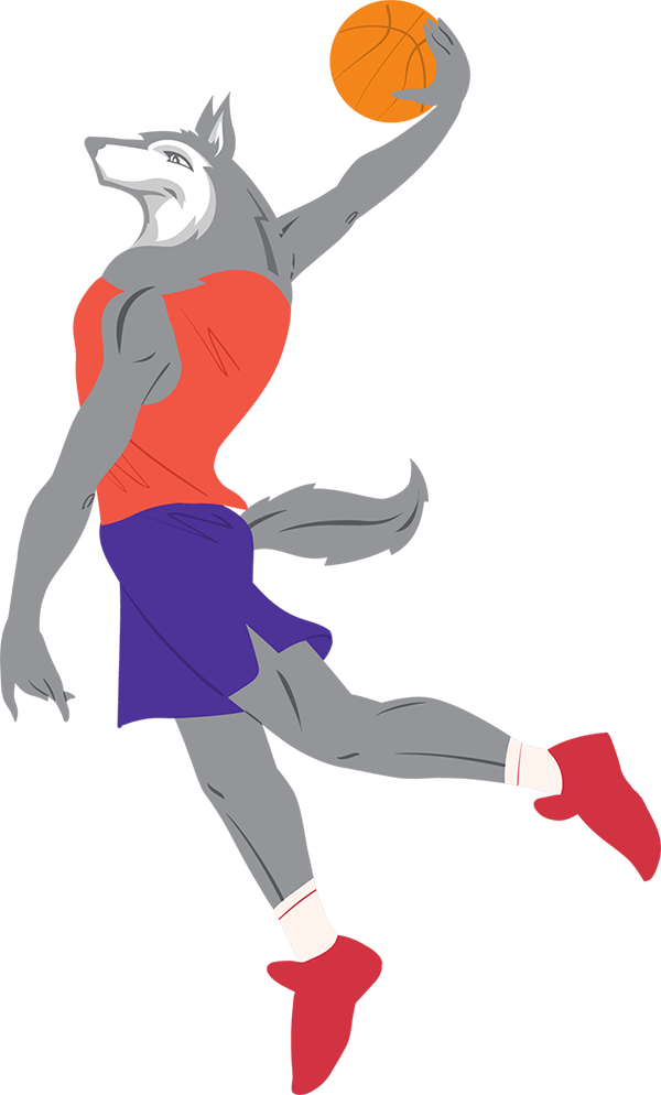 Husky playing basketball 