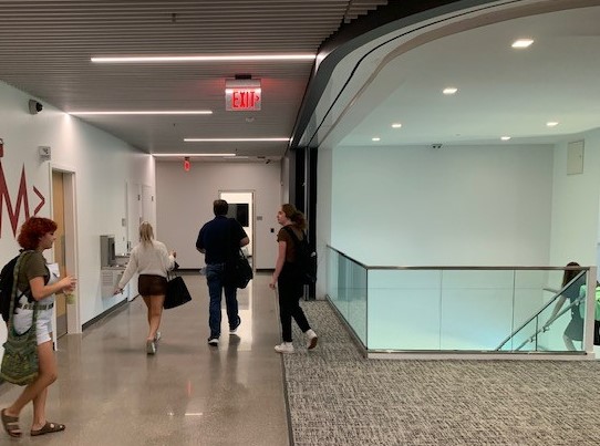 Students walking in Campbell Academic Center