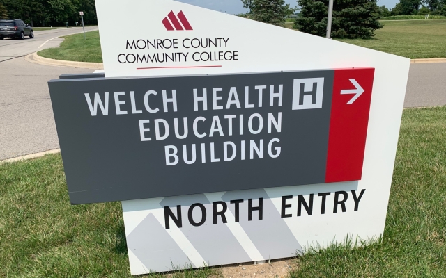 Welch Health Education Building Sign